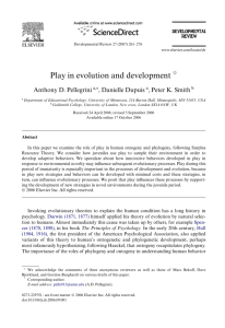 Play in evolution and development