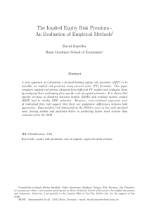 The Implied Equity Risk Premium - An Evaluation of Empirical Methods