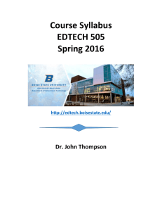Course Syllabus EDTECH 505 Spring 2016