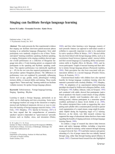 Singing can facilitate foreign language learning