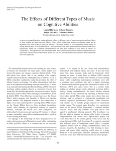 The Effects of Different Types of Music on Cognitive Abilities