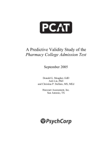 PCAT Predictive Validity Study