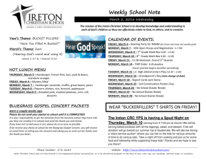 Weekly School Note - Ireton Christian School