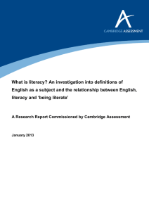 What is literacy? An investigation into definitions of English as a