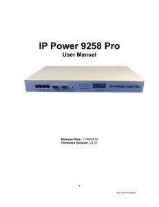 Aviosys IP Power Switch 9258-PRO Manual