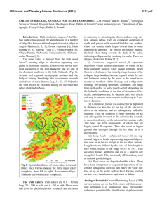 ESKERS IN IRELAND, ANALOGS FOR MARS LANDFORMS. X.M.