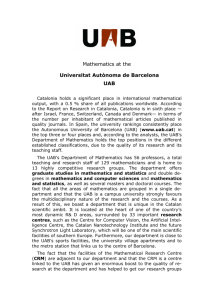Mathematics at the Universitat Autònoma de Barcelona UAB