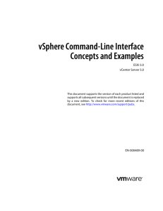 vSphere Command-Line Interface Concepts and Examples
