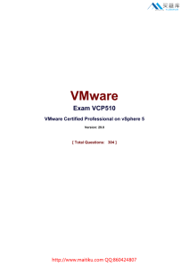 VMware Exam VCP510 VMware Certified Professional on vSphere 5