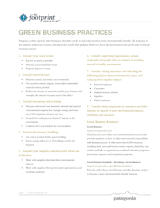 GREEN BUSINESS PRACTICES