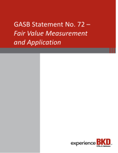 GASB Statement No. 72 – Fair Value Measurement and