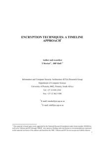 encryption techniques: a timeline approach - ICSA