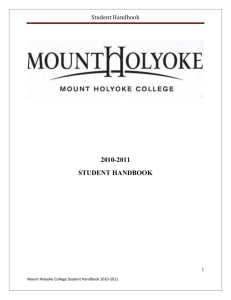 Student Handbook - Mount Holyoke College