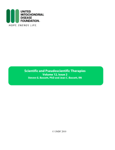 Scientific and Pseudoscientific Therapies