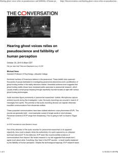 Hearing ghost voices relies on pseudoscience