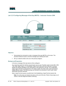 Lab 3.2.5 Configuring Message-of-the