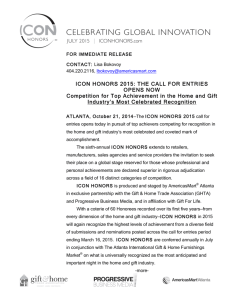 ICON HONORS 2015: THE CALL FOR ENTRIES OPENS NOW