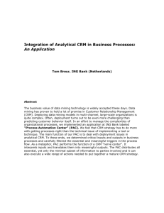 Integration of Analytical CRM in Business Processes