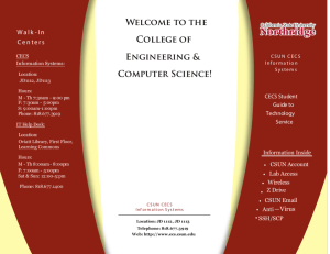 Welcome Page Information Systems Contact Information