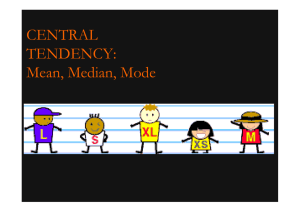 CENTRAL TENDENCY: Mean, Median, Mode