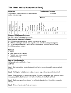 Title: Mean, Median, Mode (medical fields)