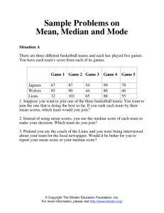 Sample Problems on Mean, Median and Mode