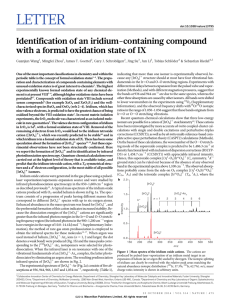Identification of an iridium-containing compound with a formal