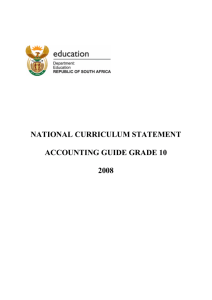 Accounting (Grade 10) - Department of Basic Education