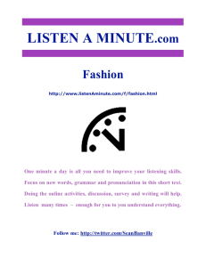 LISTEN A MINUTE.com Fashion