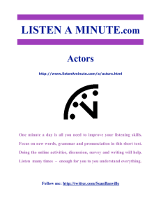 LISTEN A MINUTE.com Actors