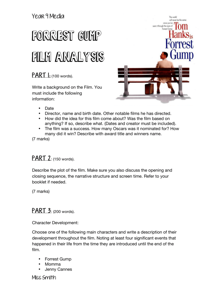 forrest gump film analysis essay