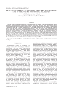 Proactive Interference in a semantic short