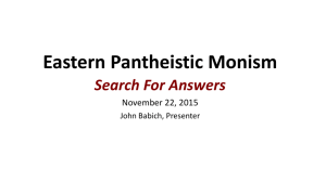 Eastern Pantheistic Monism