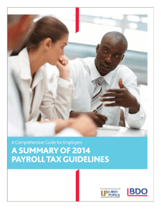 a summary of 2014 payroll tax guidelines