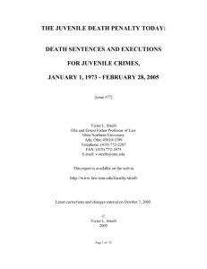 The Juvenile Death Penalty Today - Death Penalty Information Center