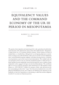 EQUIVALENCY VALUES AND THE COMMAND ECONOMY OF THE