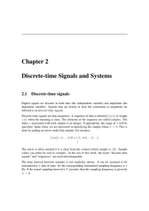 Chapter 2 Discrete-time Signals and Systems 2.1 Discrete