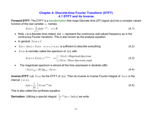 Chapter 4: Discrete-time Fourier Transform (DTFT) 4.1 DTFT and its