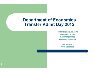 Department of Economics Transfer Admit Day 2012