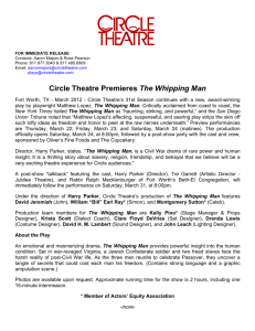 Press Release for The Whipping Man
