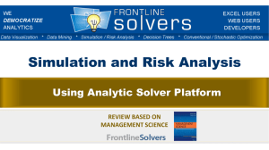 Simulation and Risk Analysis