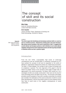 The concept of skill and its social construction