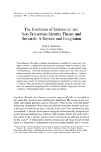 The Evolution of Eriksonian and Neo-Eriksonian Identity Theory and