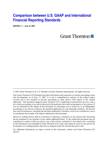 Comparison between US GAAP and International