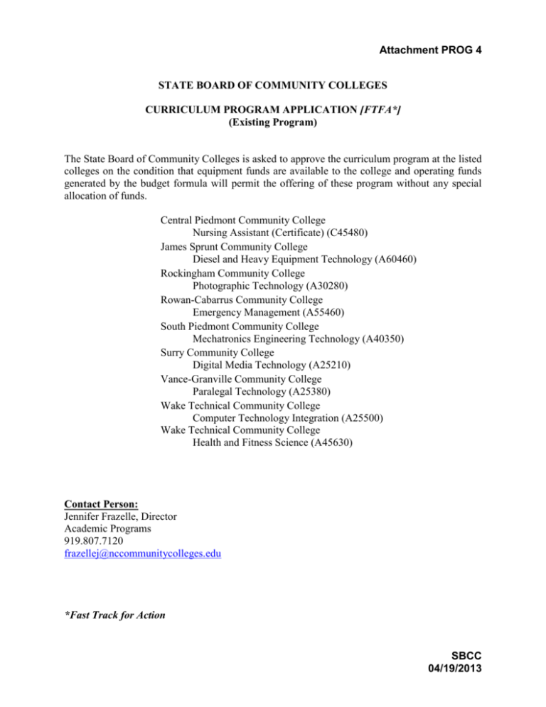 Curriculum Program Application