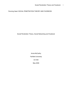 Social Penetration Theory, Social Networking and