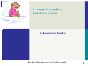 5. Inverse, Exponential and Logarithmic Functions