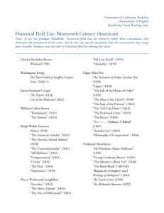 19th Century American Reading List