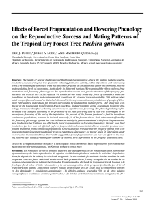 Effects of Forest Fragmentation and Flowering Phenology