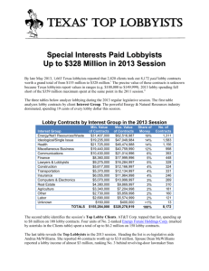TExAS' TOP LOBBYISTS - Texans For Public Justice